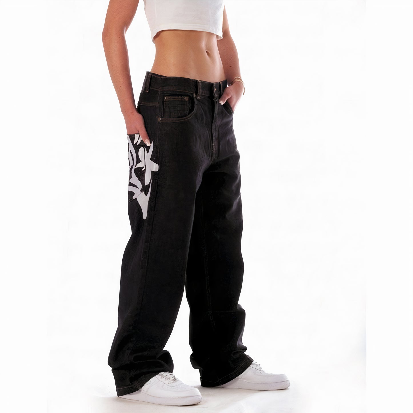 Baggy Embroidered Jeans